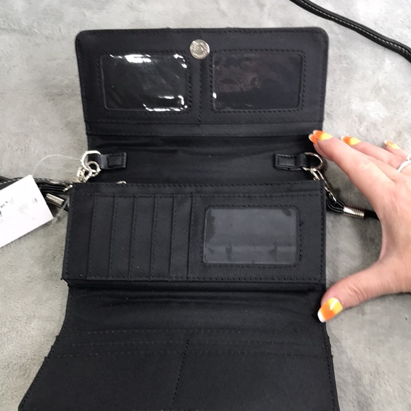 Western Wallet/ Wristlet Vegan Leather Blue Topaz New - Picture 5 of 11